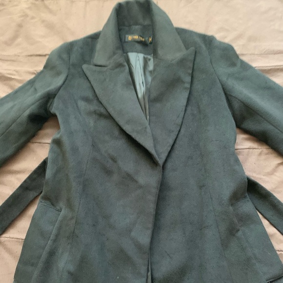 Black suede trench coat - Picture 3 of 3